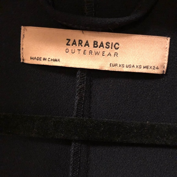 Navy Zara trench coat with ruffle sleeves - Picture 3 of 6